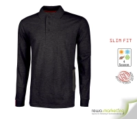 Langarm Poloshirt LIVE - Farbe Black Carbon